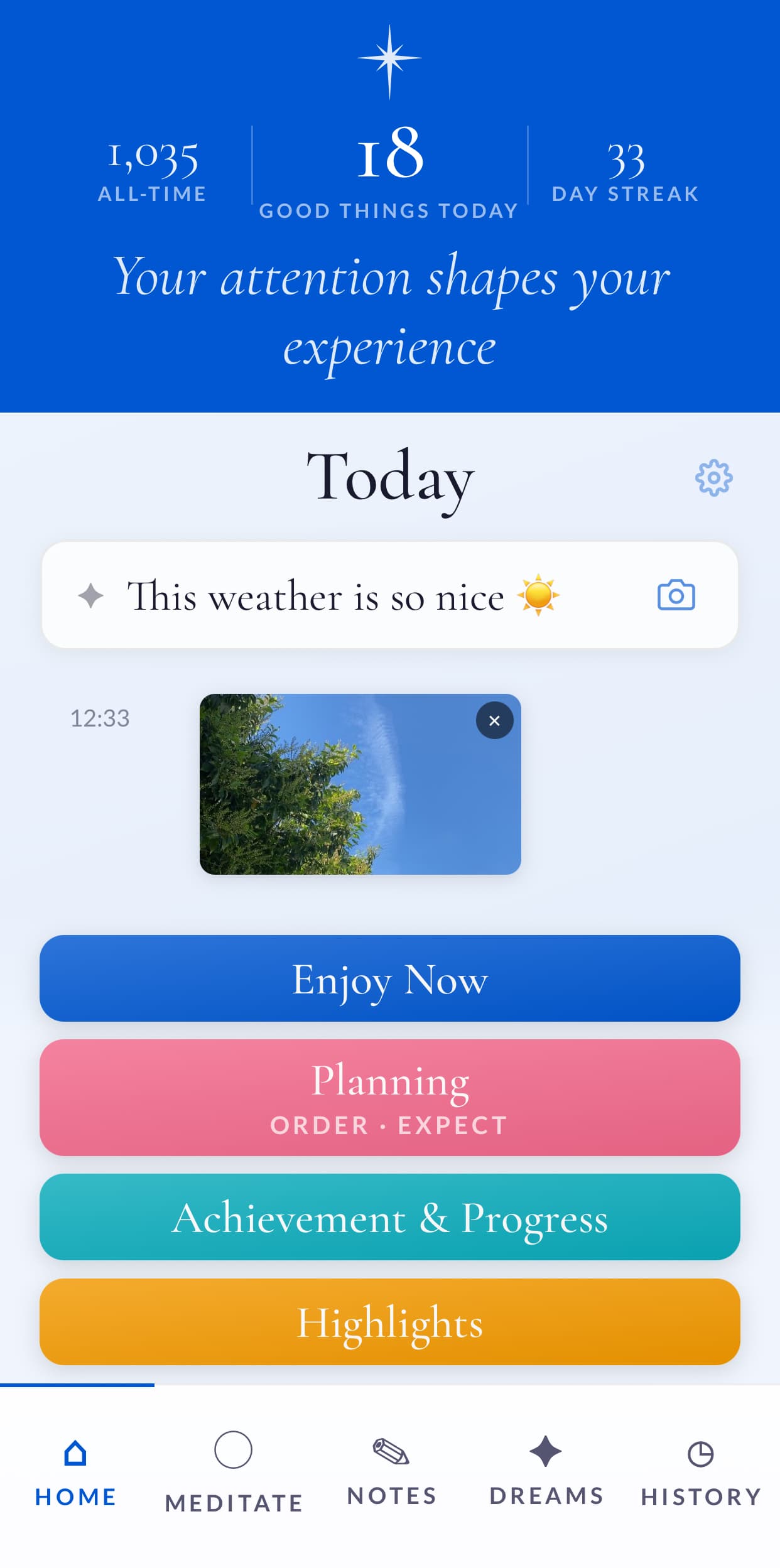 The Most Important App home screen